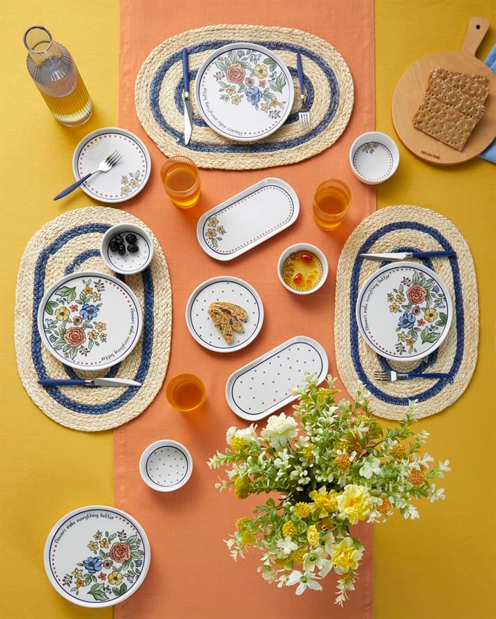 Linea Seramik Kahvaltı Takımı 14 parça 6 kişilik Renkli