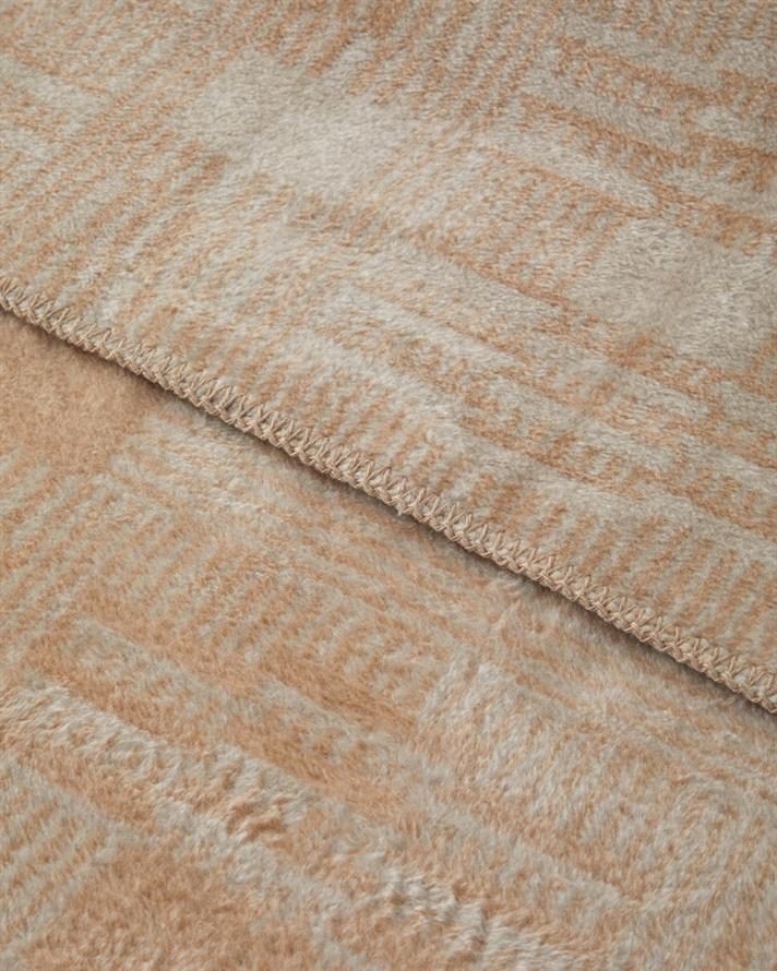 Linear Calm Pamuklu Tek Kişilik Battaniye 150x200 cm Ekru