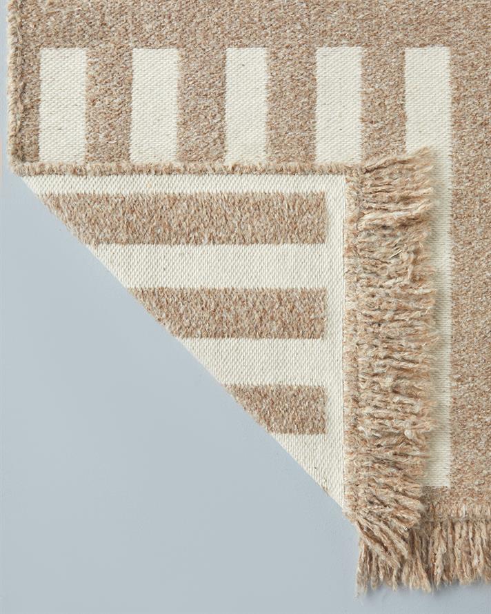 Linear Dokuma Kilim 80x150 cm Açık Krem - Kahve