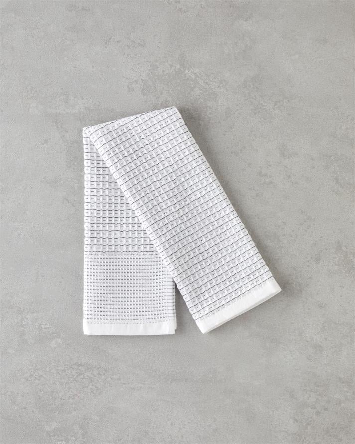 Linear Pamuk Kurulama Bezi 30x50 cm Beyaz - Gri