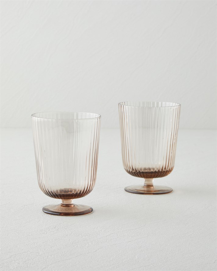 Linera Cam El Yapımı 2’li Cup 300 ml Vizon