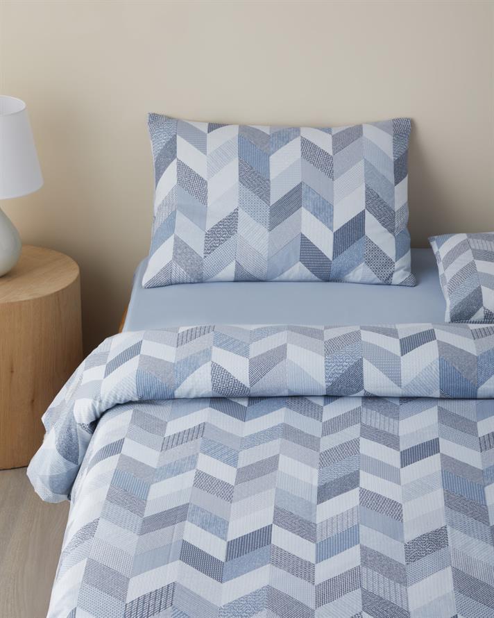 Linescape Kolay Ütülenir Çift Kişilik Nevresim Takımı 200x220 cm Açık Mavi