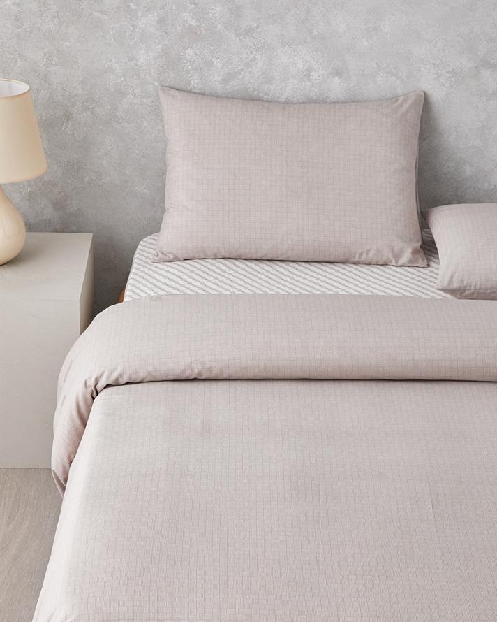 Linework Kolay Ütülenir Çift Kişilik Nevresim Takımı 200x220 cm Açık Mürdüm