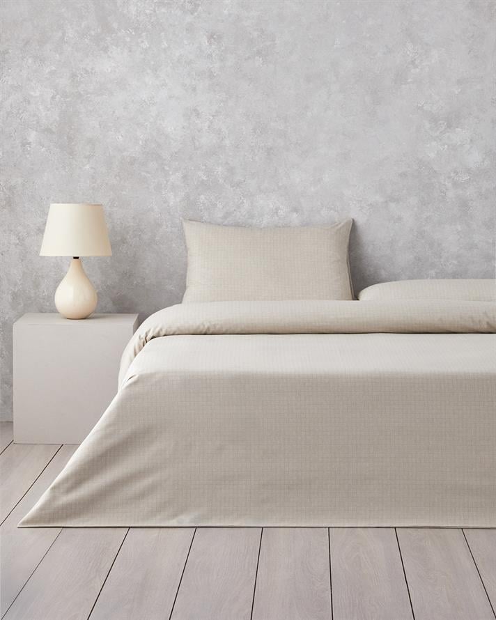 Linework Kolay Ütülenir Tek Kişilik Nevresim Takımı 160x220 cm Bej