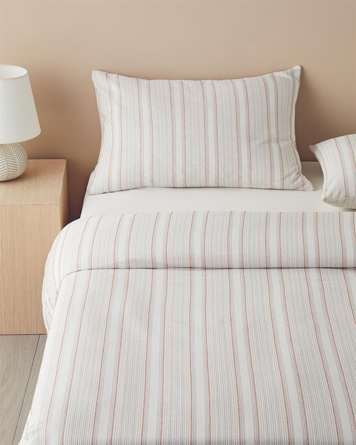 Liny İpliği Boyalı King Size Nevresim Takımı 240x220 cm Terracotta