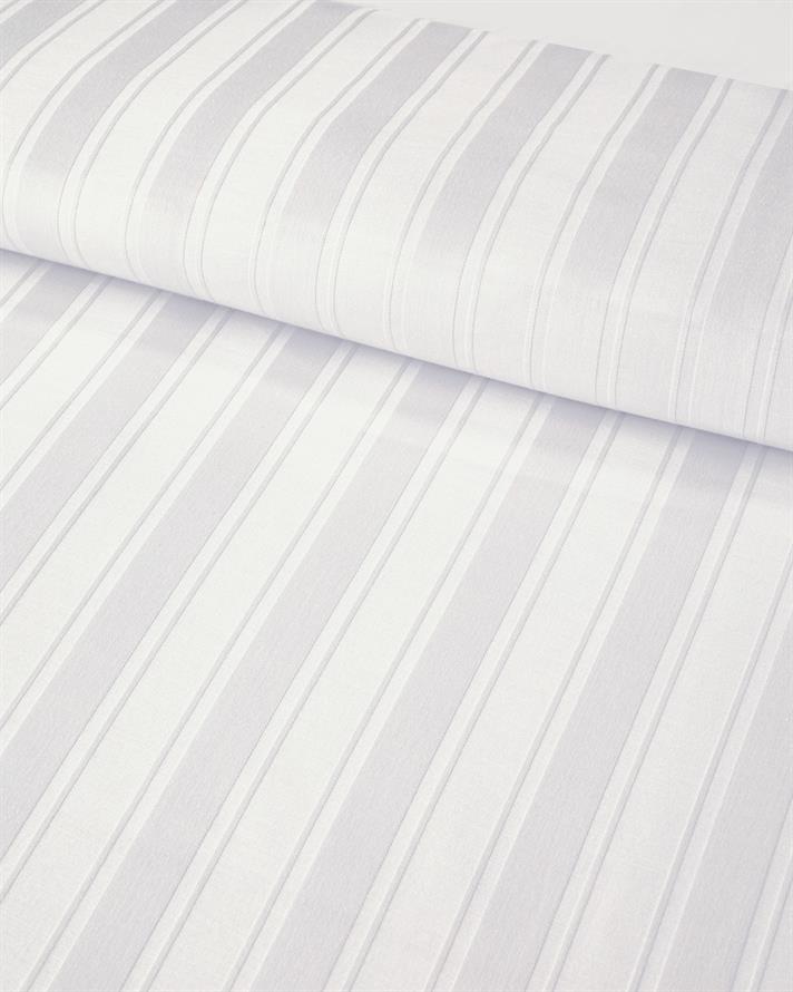 Lior Çizgili Pamuk Saten Çift Kişilik Çarşaflı Nevresim Takımı 200x220 cm Beyaz