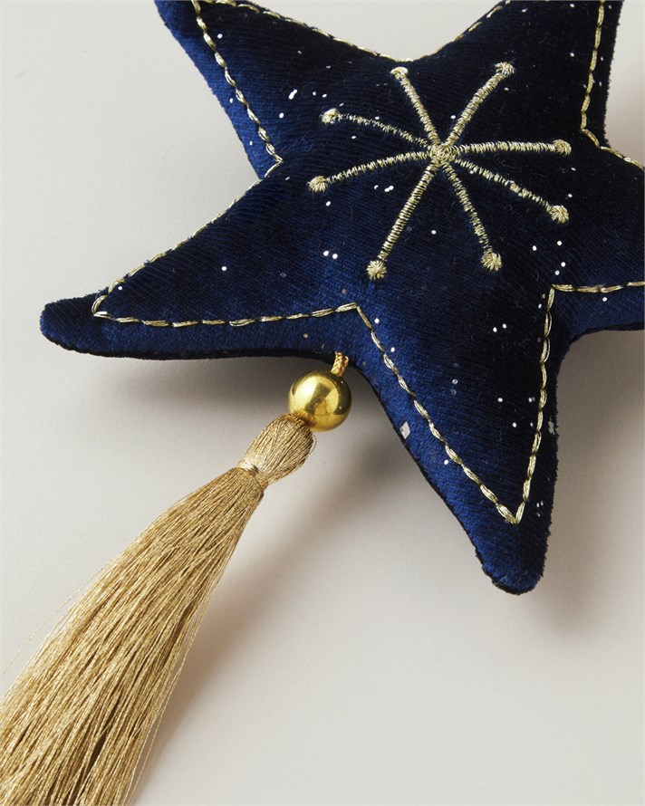 Little Star Kadife Yılbaşı Ağacı Süsü 18 cm Mavi