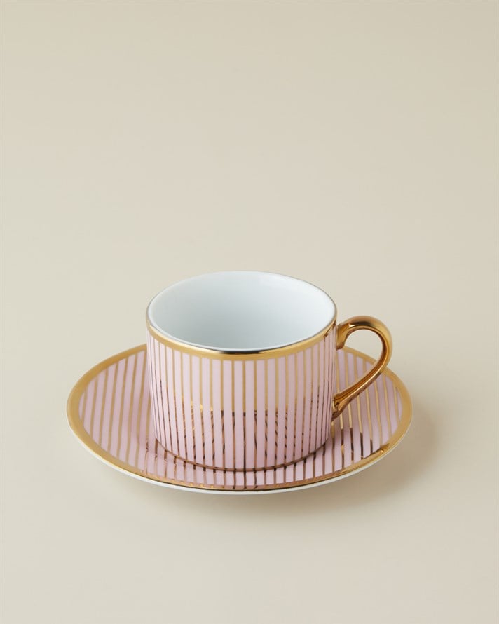 Livora New Bone China 4 Parça 2 Kişilik Çay Fincanı Takımı 220 ml Pembe