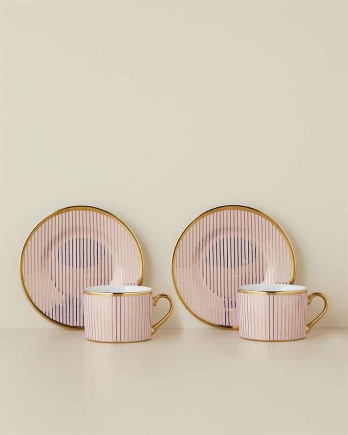 Livora New Bone China 4 Parça 2 Kişilik Çay Fincanı Takımı 220 ml Pembe