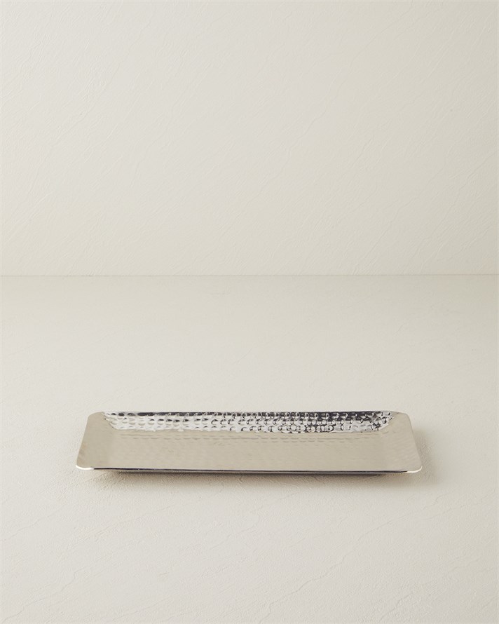 Liza Metal Dekoratif Tepsi 30,5x14x2,5 cm Silver