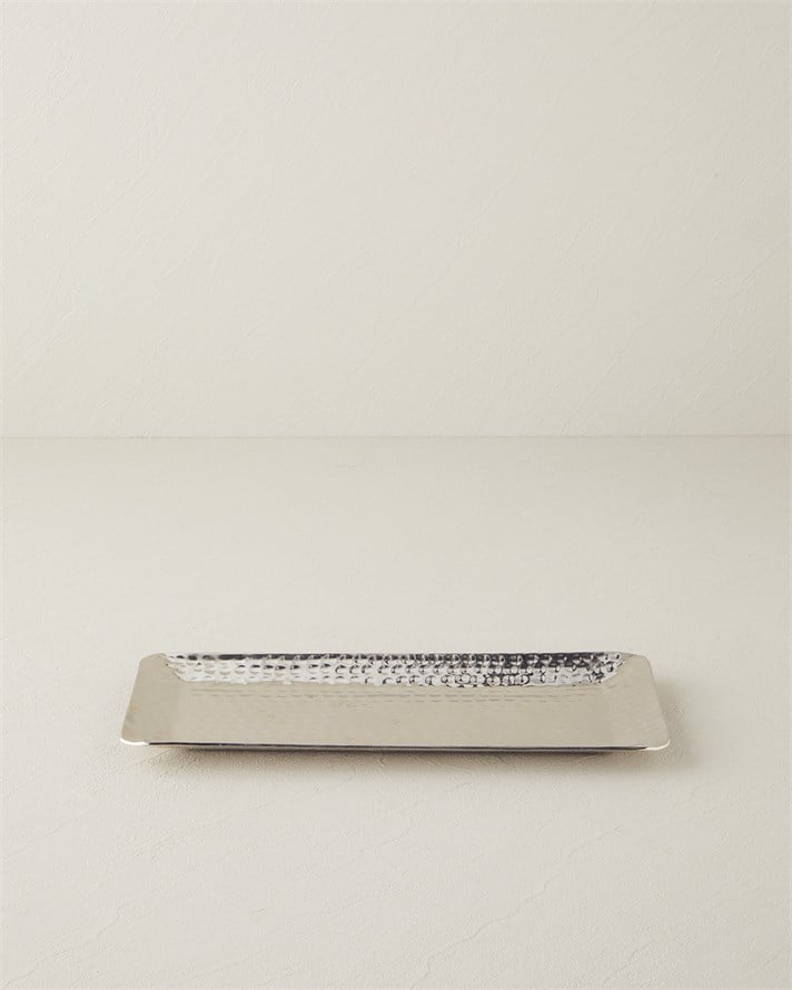 Liza Metal Dekoratif Tepsi 30,5x14x2,5 cm Silver