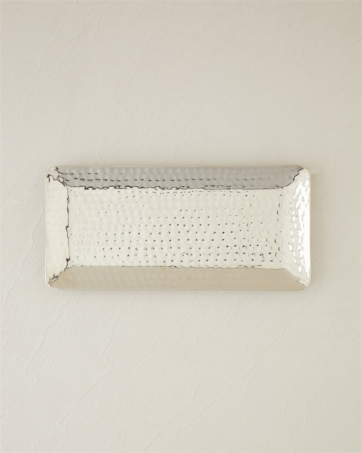 Liza Metal Dekoratif Tepsi 30,5x14x2,5 cm Silver
