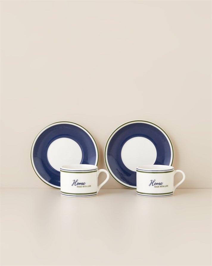 Lora Home Porselen 4 Parça 2 Kişilik Kahve Fincan Takımı 110 ml Renkli