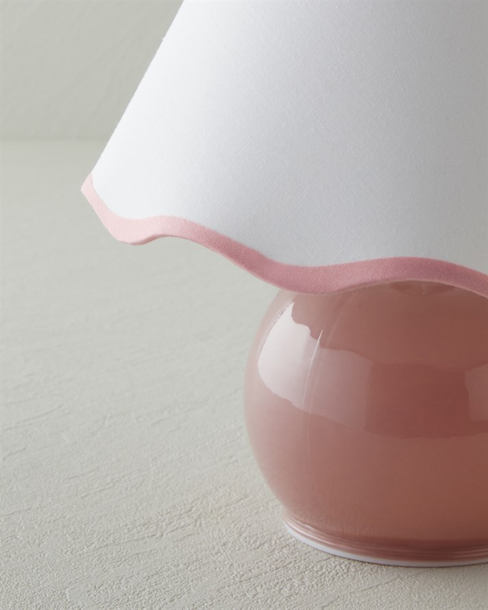 Lorinda Cam Abajur 22x25 cm Pembe