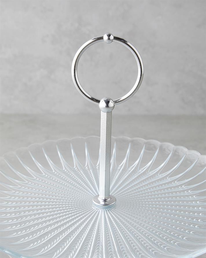 Louise Cam Katlı Servis 21+28 cm Şeffaf