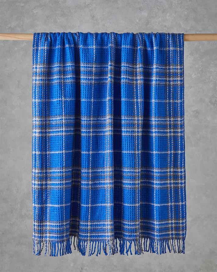 Love Bath Koltuk Şalı 130x170 cm Mavi - Gri