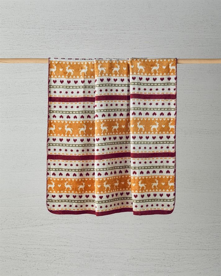 Love deers Akrilik Pamuklu Tv Battaniye 130x170 cm Kırmızı