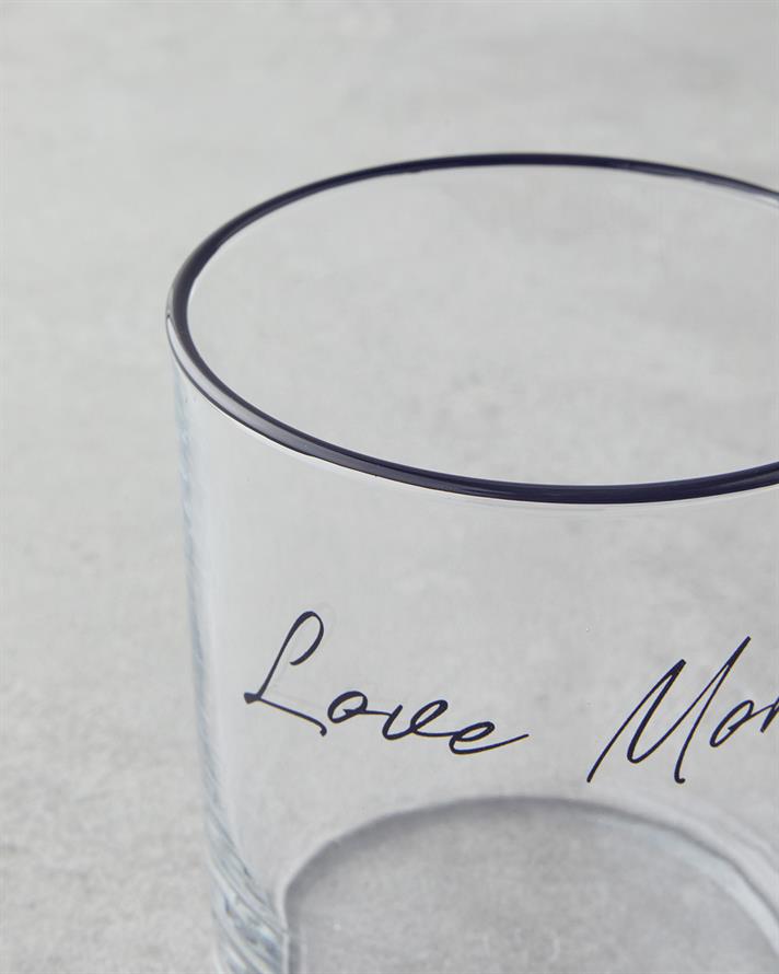 Love More Cam Bardak 380 ml Siyah