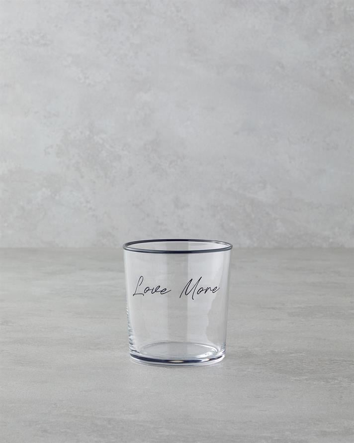 Love More Cam Bardak 380 ml Siyah
