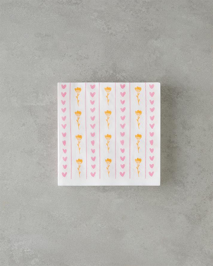 Lovebloom 20li Kağıt Peçete 33x33 cm Pembe - Turuncu