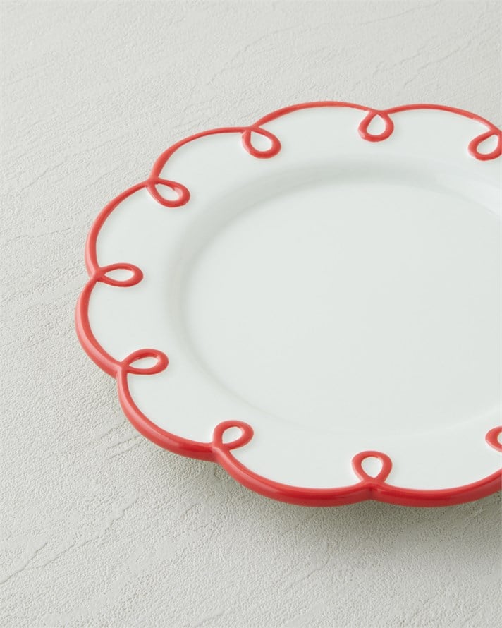 Lovely Loop Dolomite Pasta Tabağı 20,5 cm Kırmızı
