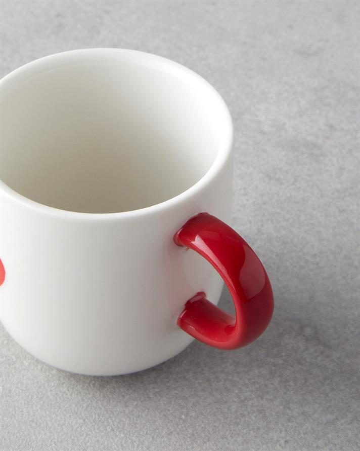 Lovely Stoneware 6lı Kahve Fincan Takımı 130 ml Kırmızı