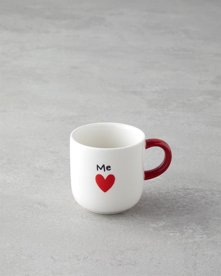 Lovely Stoneware 6lı Kahve Fincan Takımı 130 ml Kırmızı