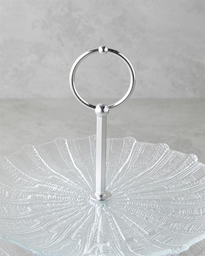 Luce Cam Katlı Servis 21+28 cm Şeffaf