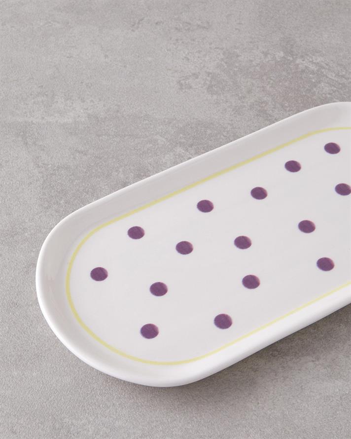 Luck Seramik Kayık Tabak 22 cm Mor
