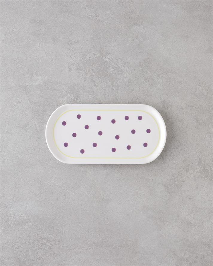 Luck Seramik Kayık Tabak 22 cm Mor