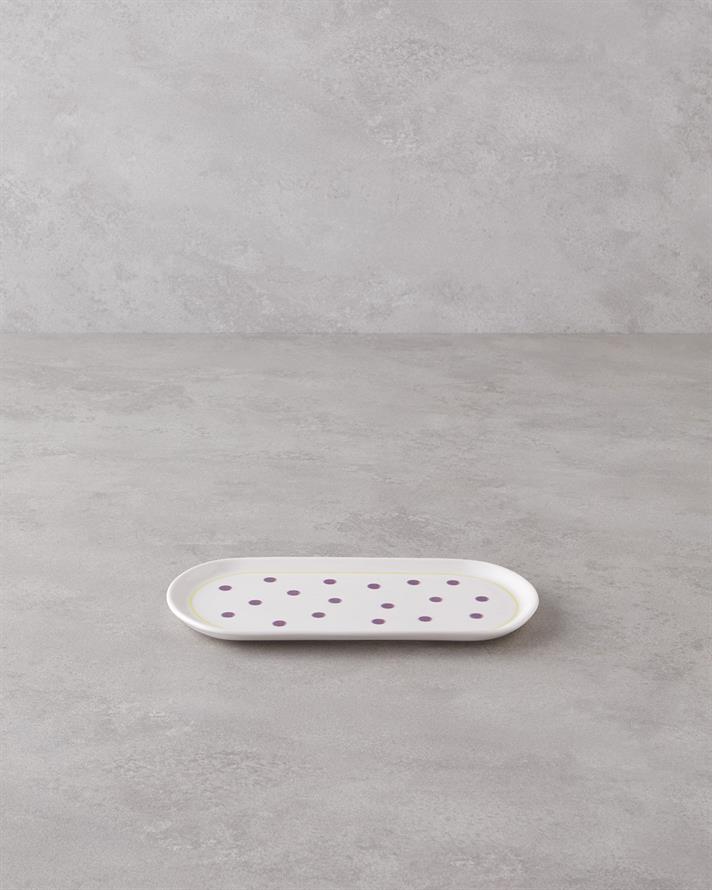 Luck Seramik Kayık Tabak 22 cm Mor
