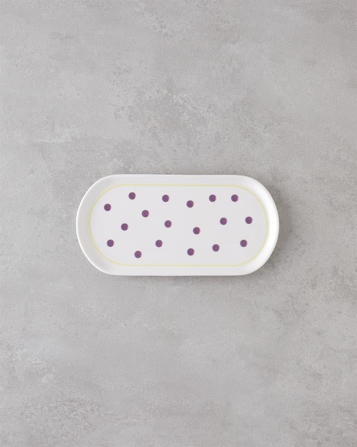 Luck Seramik Kayık Tabak 22 cm Mor