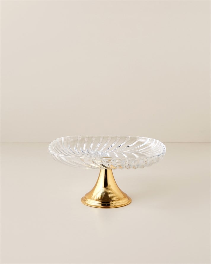 Lumin Cam Kek Standı 24,5x24,5 cm Gold