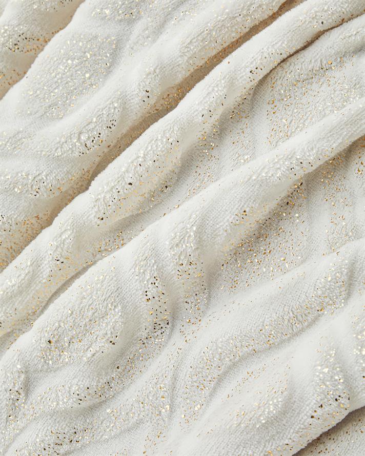 Luminance Varak Baskılı Pelüş Tv Battaniye 120x160 cm Krem