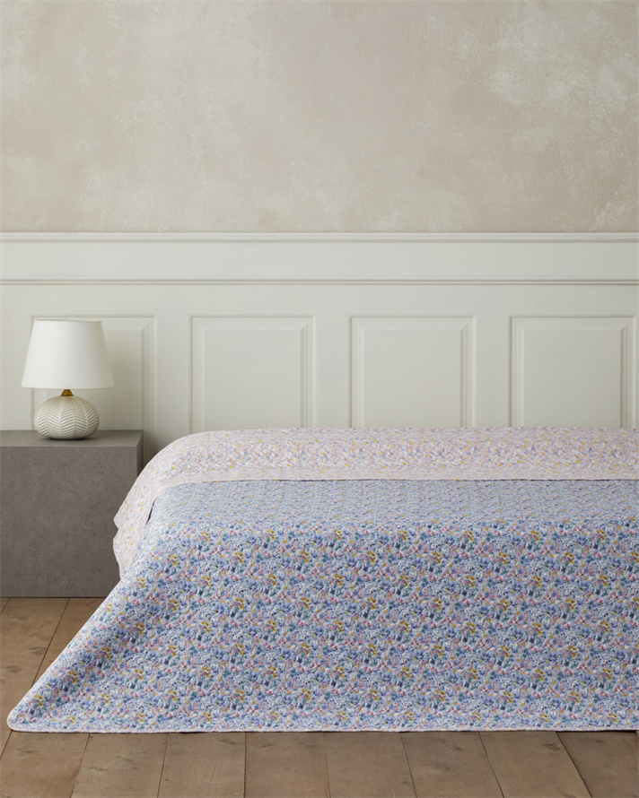Lumira Fiorito  Tek Kişilik Çok Amaçlı Örtü 160x220 cm Açık Mavi