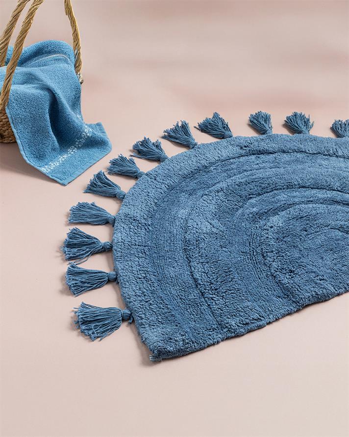 Luna Pamuklu Banyo Paspası Açık Mavi