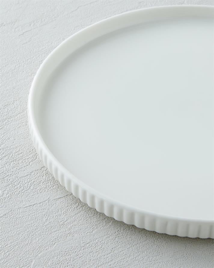 Lunara Porselen Servis Tabağı 24 cm Beyaz