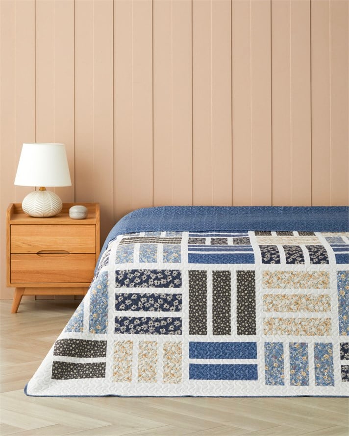 Lunaria Çift Kişilik Çok Amaçlı Örtü 200x220 cm Mavi