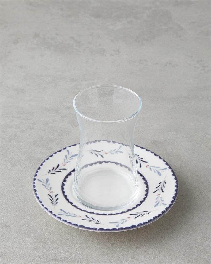 Lunessa Porselen 12 Parça 6 Kişilik Çay Seti 165 ml Mavi