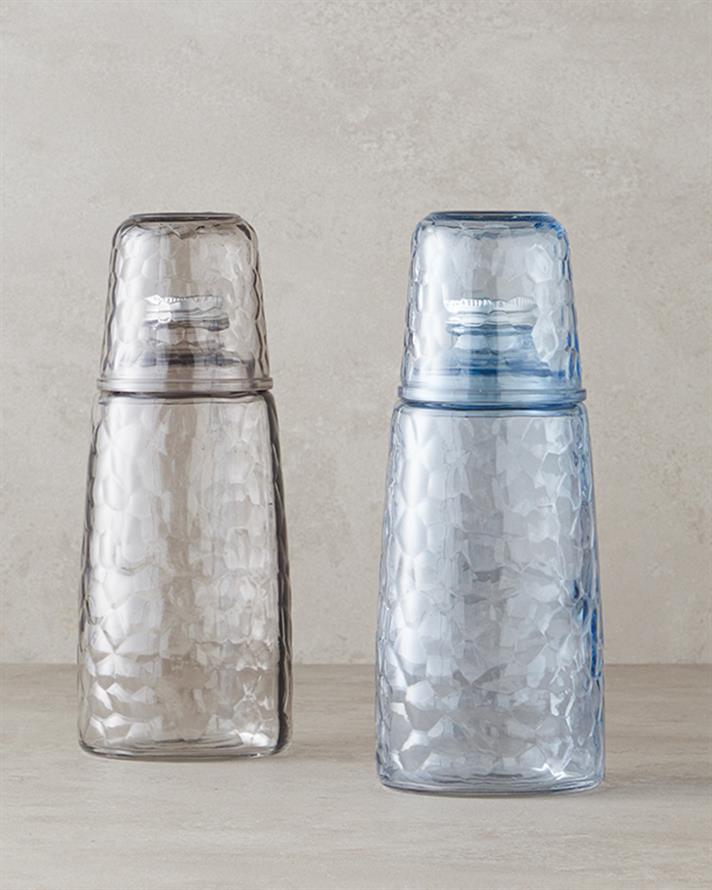 Lusana Cam Başucu Sürahi Mavi