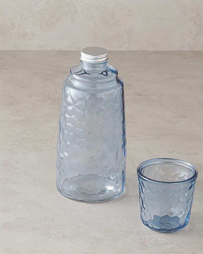 Lusana Cam Başucu Sürahi Mavi