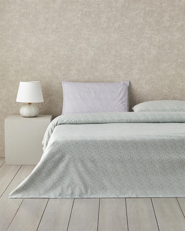 Lush Blooms Kolay Ütülenir Çift Kişilik Nevresim Takımı 200x220 cm Lila-Yeşil