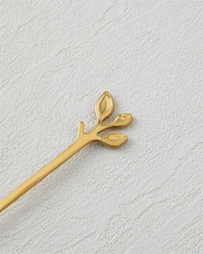 Lush Elegance Paslanmaz Çelik T.Çatal-Kaşık Set 4 Parça Gold