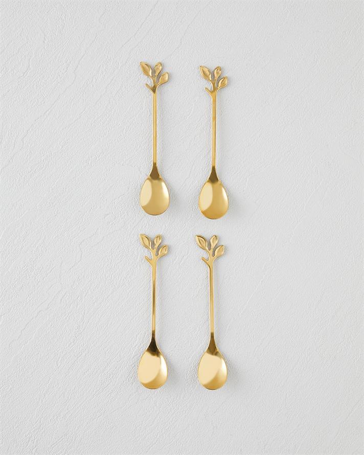 Lush Paslanmaz Çelik Tatlı Kaşığı 4 Parça Gold