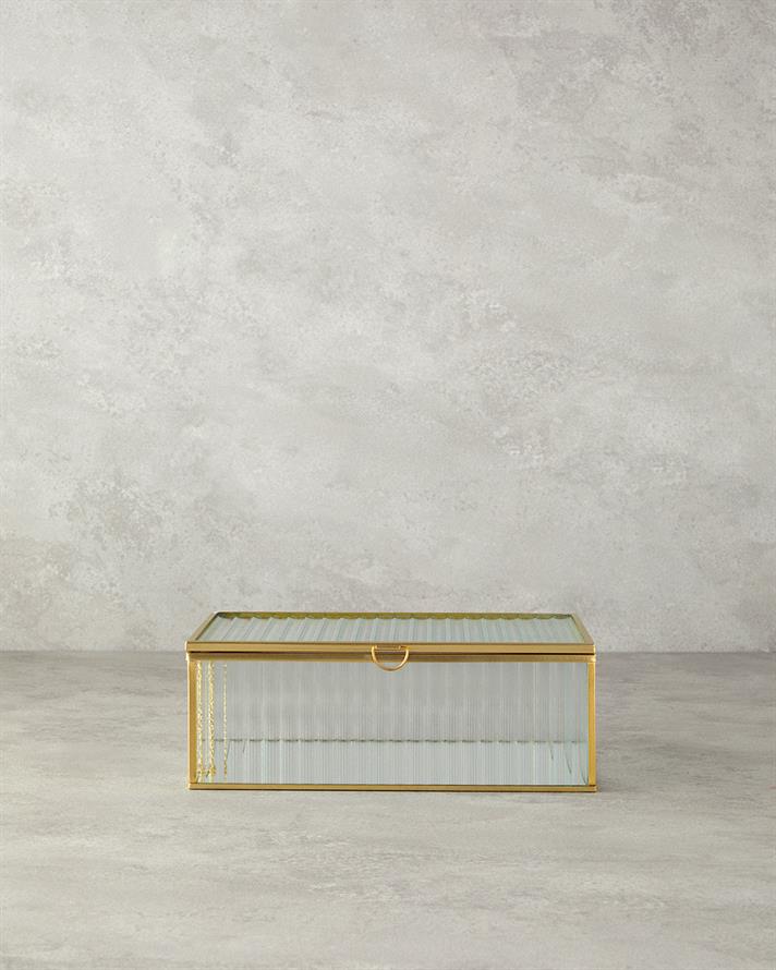 Luxury Cam Dekoratif Kutu Gold