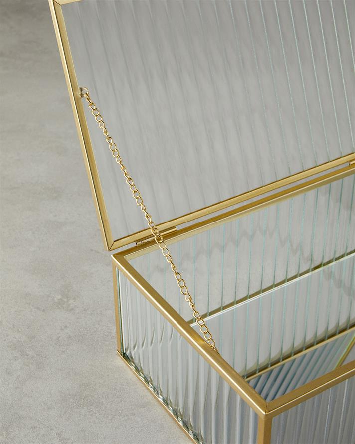 Luxury Cam Dekoratif Kutu 20x12x8cm Gold