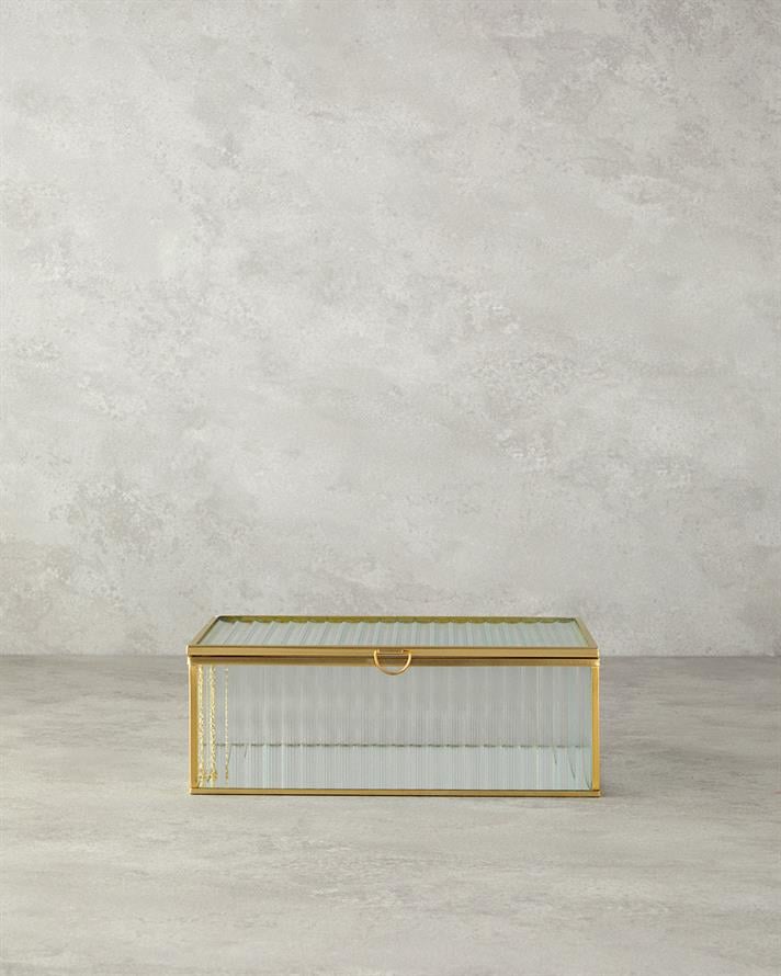 Luxury Cam Dekoratif Kutu Gold