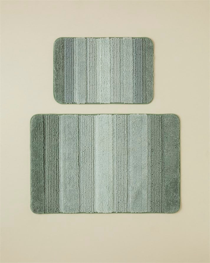 Luxiaa Kaydırmaz Taban Banyo Paspası Seti 60x90 + 40x60 cm Açık Yeşil