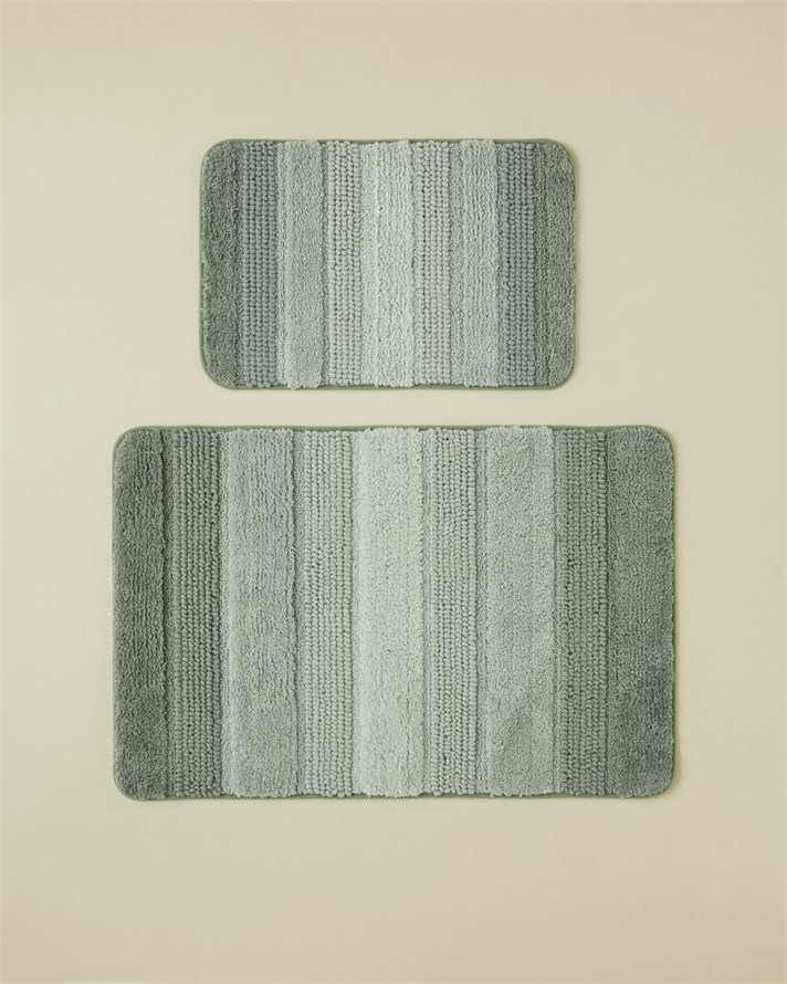 Luxiaa Kaydırmaz Taban Banyo Paspası Seti 60x90 + 40x60 cm Açık Yeşil