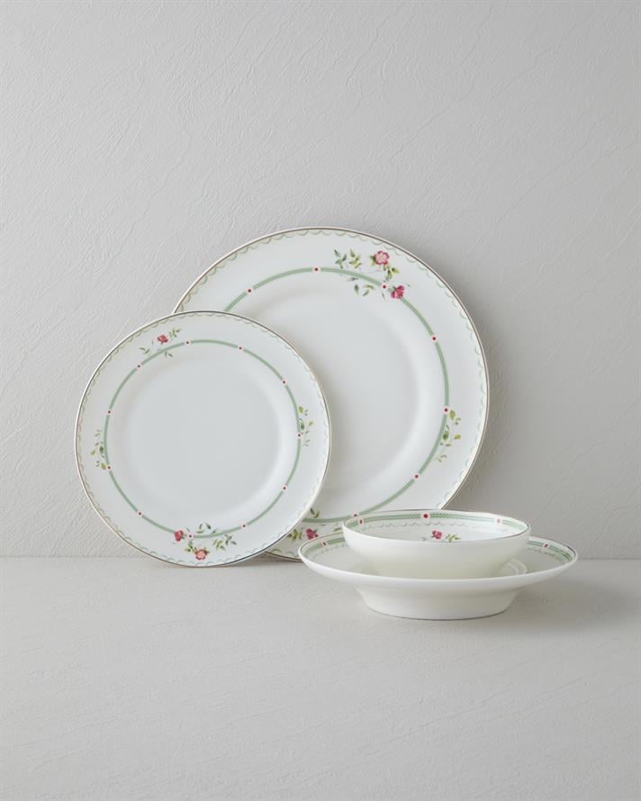 Luz Bone Porselen Yemek Takımı 24 Parça 6 Kişilik Renkli